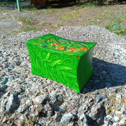 Garden mouse. Hand painted jewelry box.
