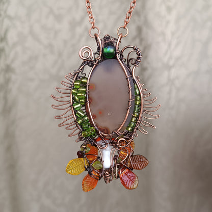 Forest leaves necklace