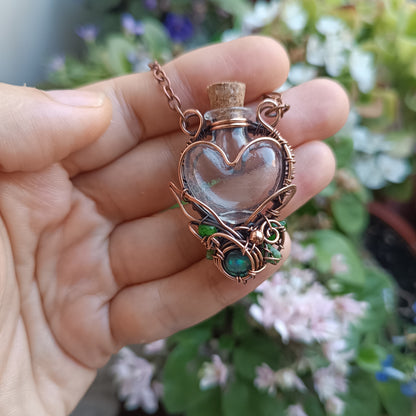 Green pixie dust. vial necklace