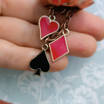 Mad hatter's hat necklace🎩♥️♠️♦️