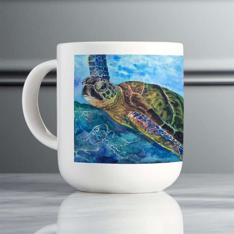 Sea turtle watercolor DIGITAL download