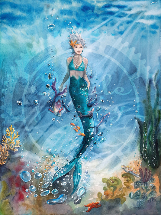 Mermaid watercolor DIGITAL download