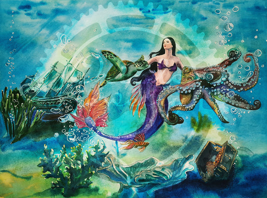 Mermaid painting DIGITAL download